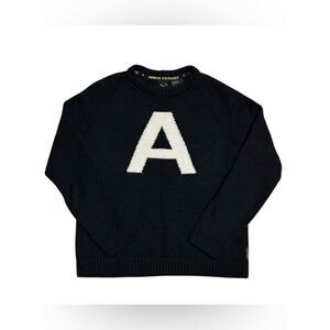 🛍️Armani Exchange Black Crewneck Sweater with White Lettering